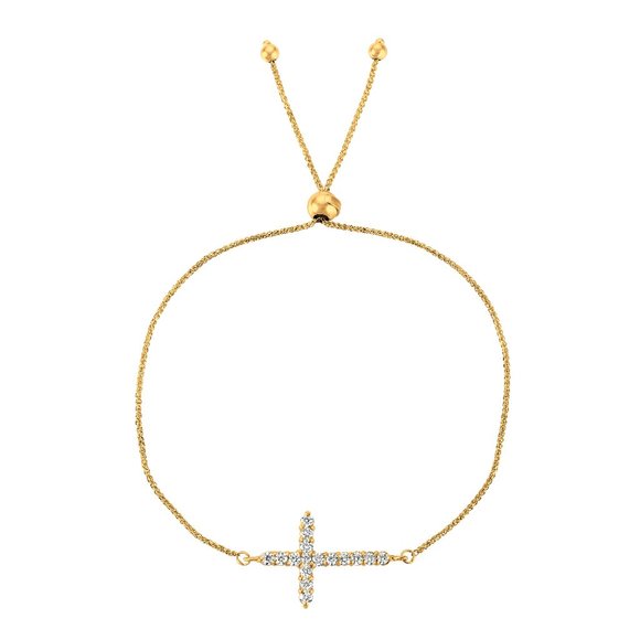 0.5 Carat Cross Bolo Natural Diamond Bracelet 14K